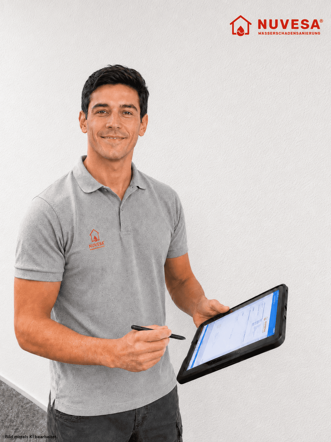 Digitale Dokumentation – Nuvesa Techniker mit Tablet