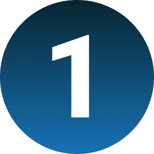 Eine weiße 1 in einem blauen Kreis