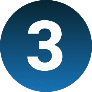 Eine weiße 3 in einem blauen Kreis