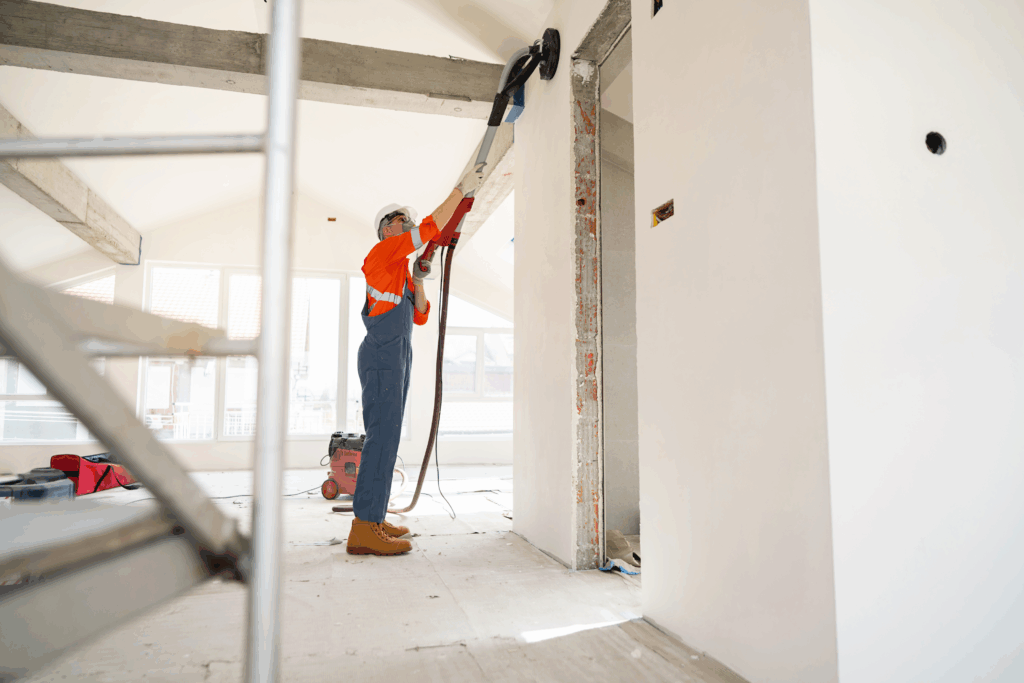 Eine Dachgeschosswohnung die gerade saniert wird